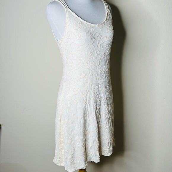 Hugo Buscati Vintage Ivory Beaded Mini Dress - Picture 1 of 8